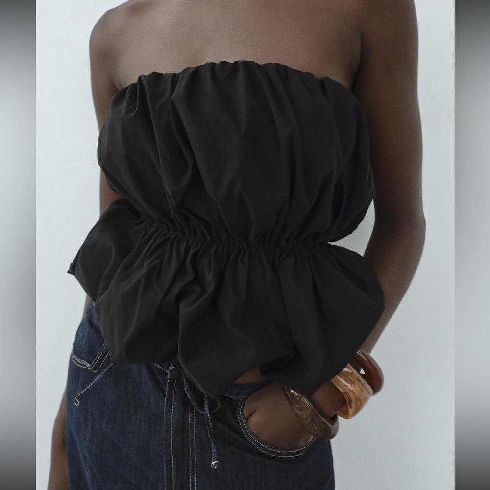 Voluminous Stretchy Bandeau Top (Zara) - Brand New
